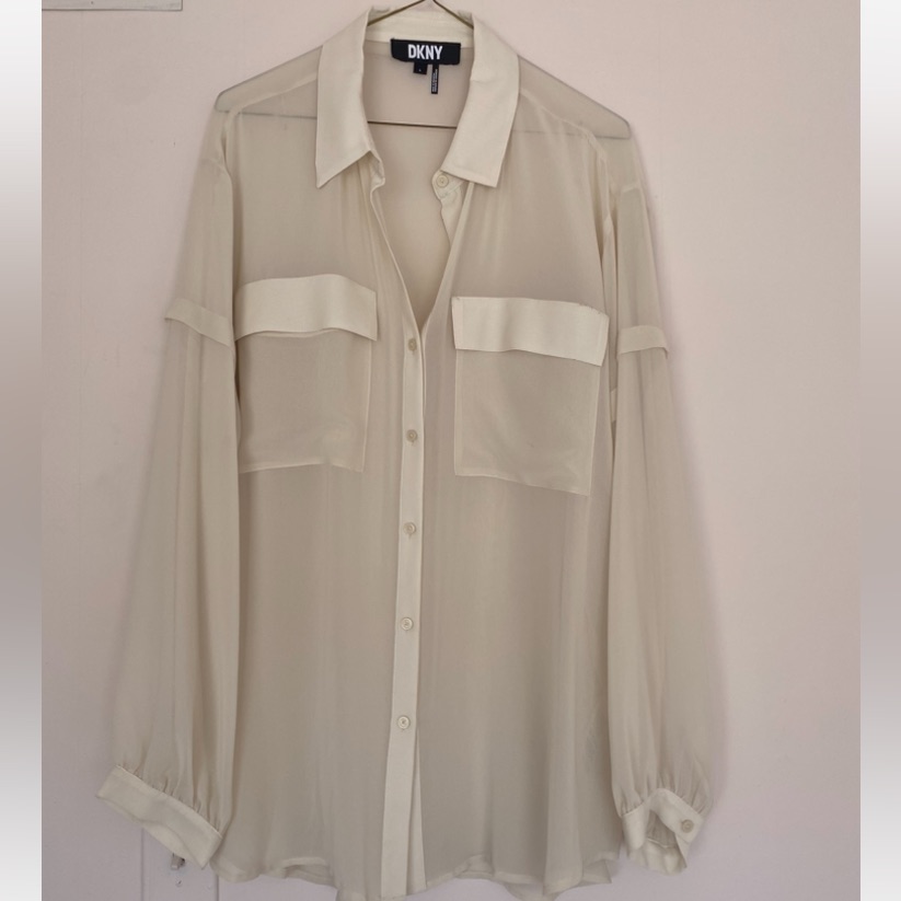 Dkny Button-Up Semi-Sheer Shirt - Farfetch